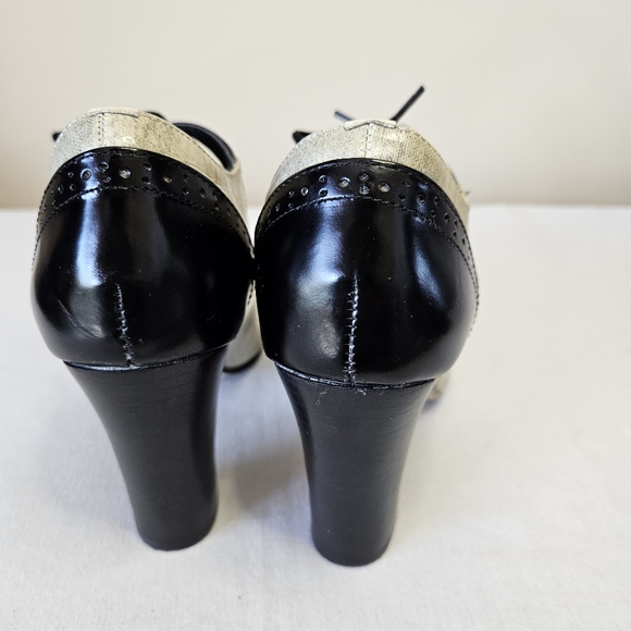 Saddle shoes heels Oxfords - Picture 4 of 6